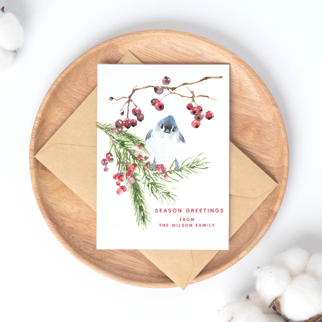 Carte Postale Salutations de la saison - Noël de la verdure w Bi (Créateur téléchargé)