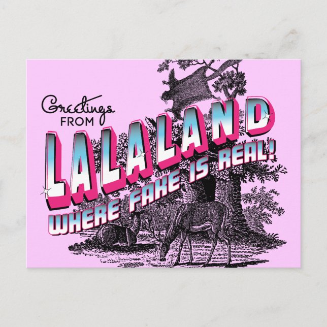 Carte Postale Salutations de LALA LAND - où le faux est réel (Devant)