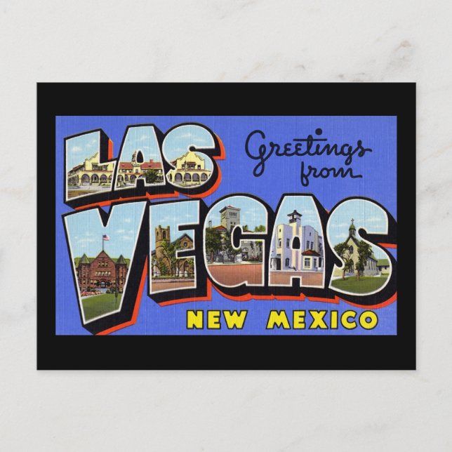 Carte Postale Salutations de Las Vegas Nouveau-Mexique (Devant)