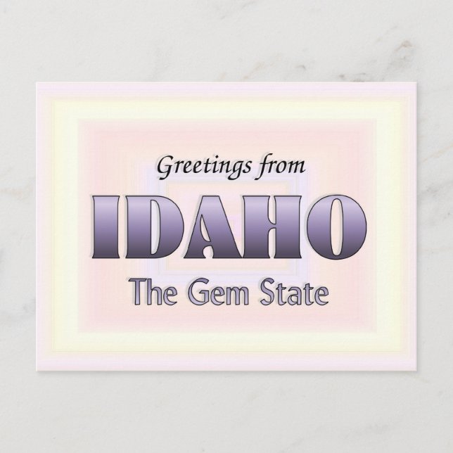 Carte Postale Salutations de l'Idaho (Devant)