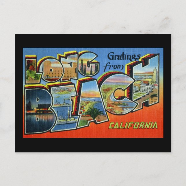 Carte Postale Salutations de Long Beach California (Devant)