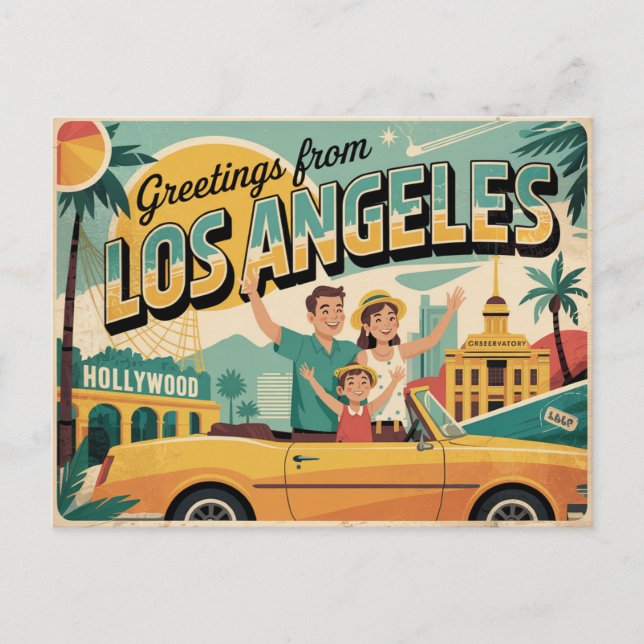 Carte Postale salutations de Los Angeles (Devant)