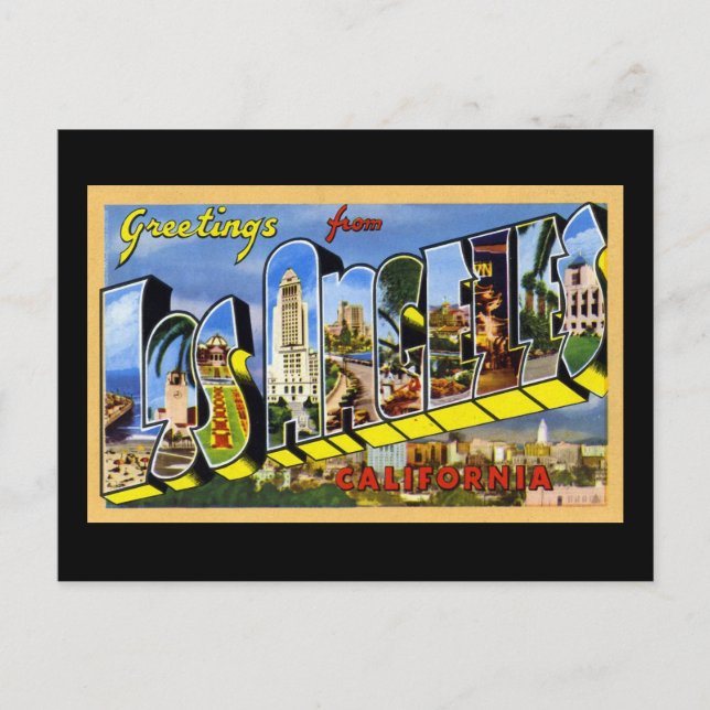 Carte Postale Salutations de Los Angeles California (Devant)