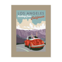Salutations de Los Angeles California Postcard