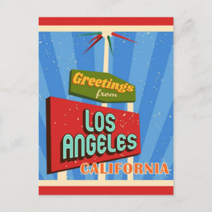 Carte Postale Salutations De Los Angeles California Retro