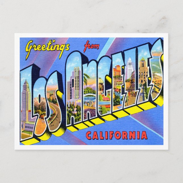 Carte Postale Salutations de Los Angeles, Californie Travel (Devant)