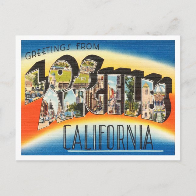 Carte Postale Salutations de Los Angeles, Californie Travel (Devant)