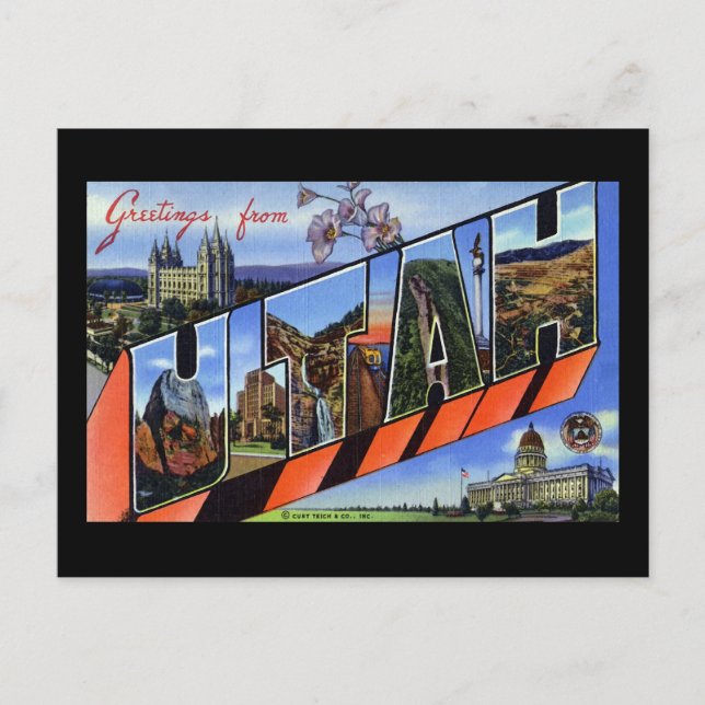 Carte Postale Salutations de l'Utah (Devant)
