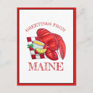 Carte Postale Salutations de Maine Lobster Shack Dîner de fruits