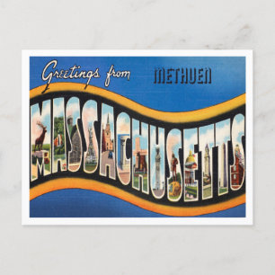 Carte Postale Salutations de Methuen, Massachusetts Travel