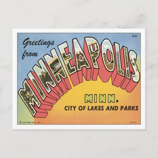 Carte Postale Salutations De Minneapolis (Devant)