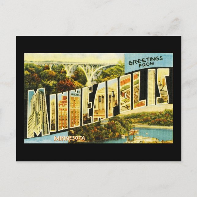 Carte Postale Salutations de Minneapolis Minnesota (Devant)