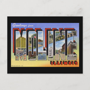 Carte Postale Salutations de Moline Illinois