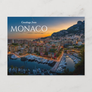 Carte Postale Salutations de Monaco Postcard