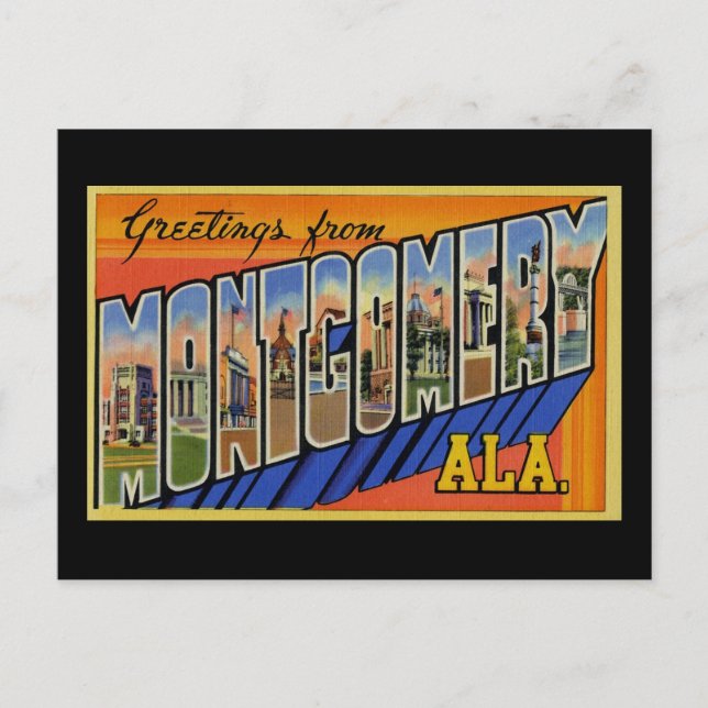 Carte Postale Salutations de Montgomery Alabama (Devant)