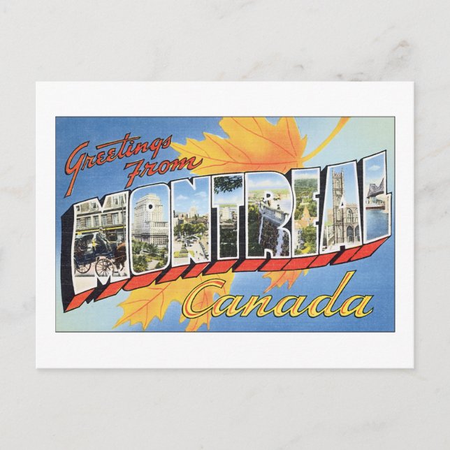 Carte Postale Salutations De Montréal, Canada (Devant)