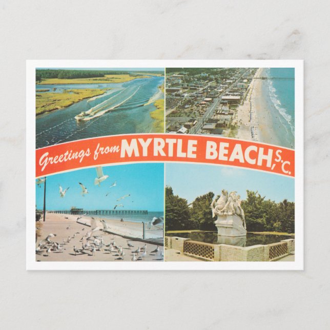Carte Postale Salutations de Myrtle Beach, Caroline du Sud Trave (Devant)