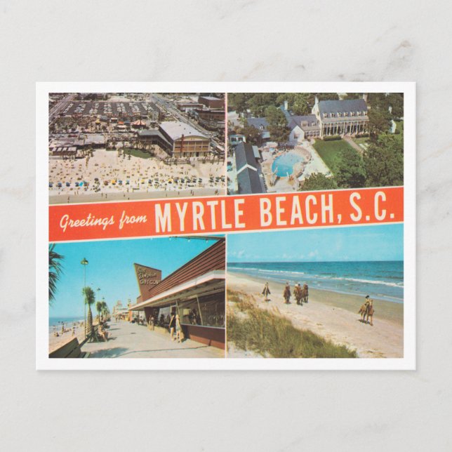 Carte Postale Salutations de Myrtle Beach, Caroline du Sud Trave (Devant)