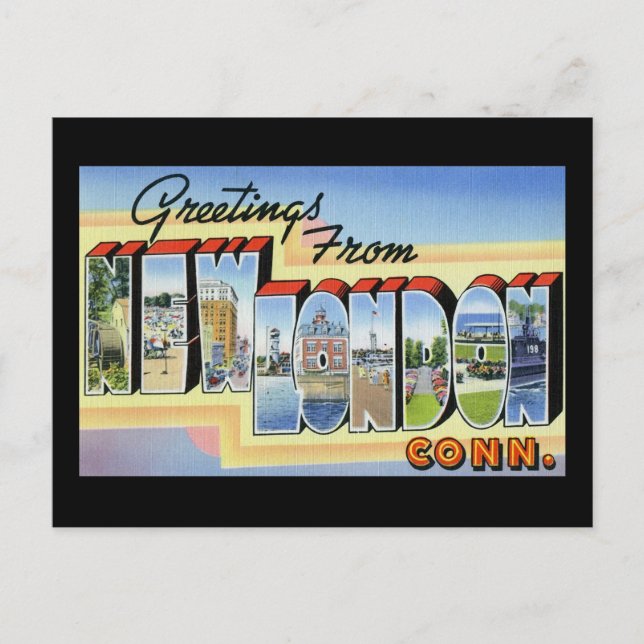 Carte Postale Salutations de New London Connecticut (Devant)
