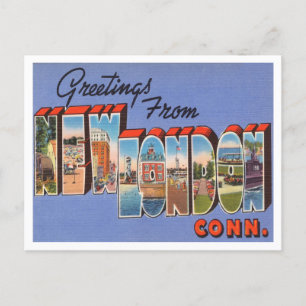 Carte Postale Salutations de New London, Connecticut Travel