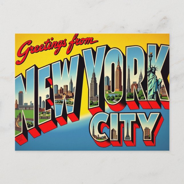 Carte Postale Salutations de New York City (Devant)