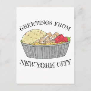 Carte Postale Salutations de New York City Halal Cart Food