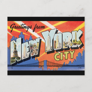 Carte Postale Salutations de New York City_Poster Vintage voyage