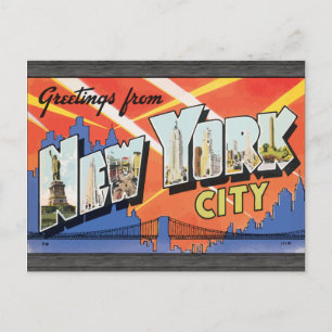 Carte Postale Salutations De New York City, Vintage