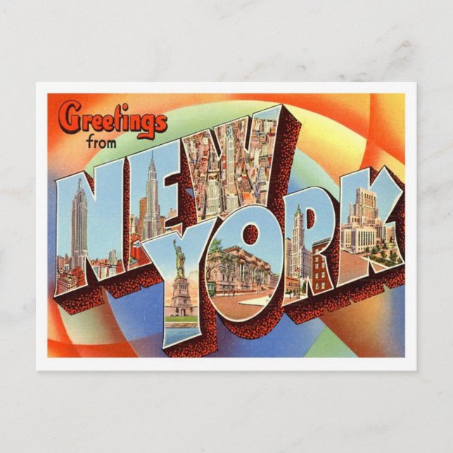 Carte Postale Salutations De New York Des États-Unis (Devant)