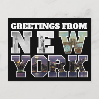 Carte Postale Salutations de New York Modèle Travel