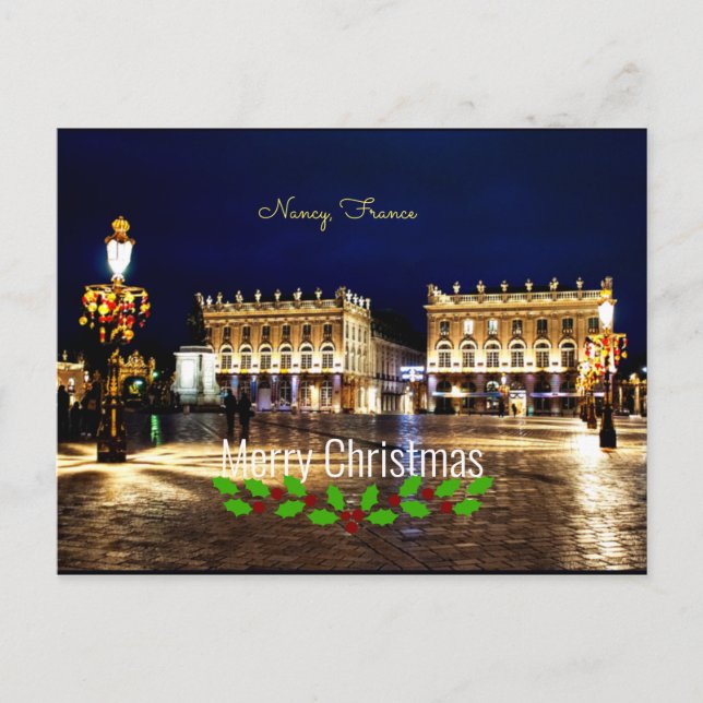 Carte Postale Salutations de Noël de Nancy, France (Devant)