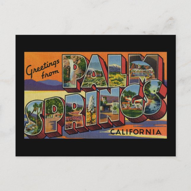 Carte Postale Salutations de Palm Springs en Californie (Devant)