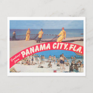 Carte Postale Salutations de Panama City Florida Vintage
