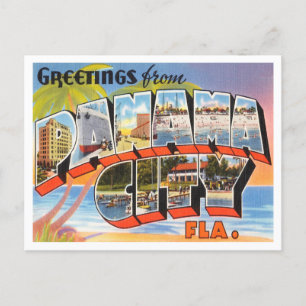 Carte Postale Salutations de Panama City, Floride Vintage voyage
