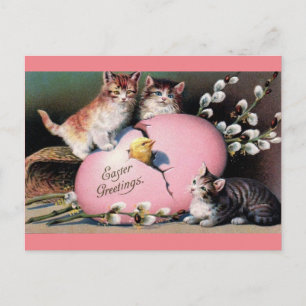 Carte Postale Salutations de Pâques Art vintage