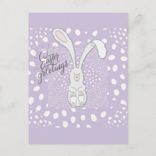 Carte Postale Salutations de Pâques Jote Lapin Lapin Violet