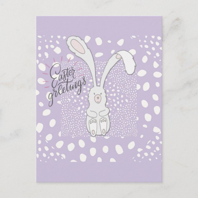 Carte Postale Salutations de Pâques Jote Lapin Lapin Violet (Devant)