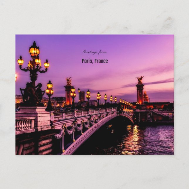 Carte Postale Salutations de Paris, France (Devant)