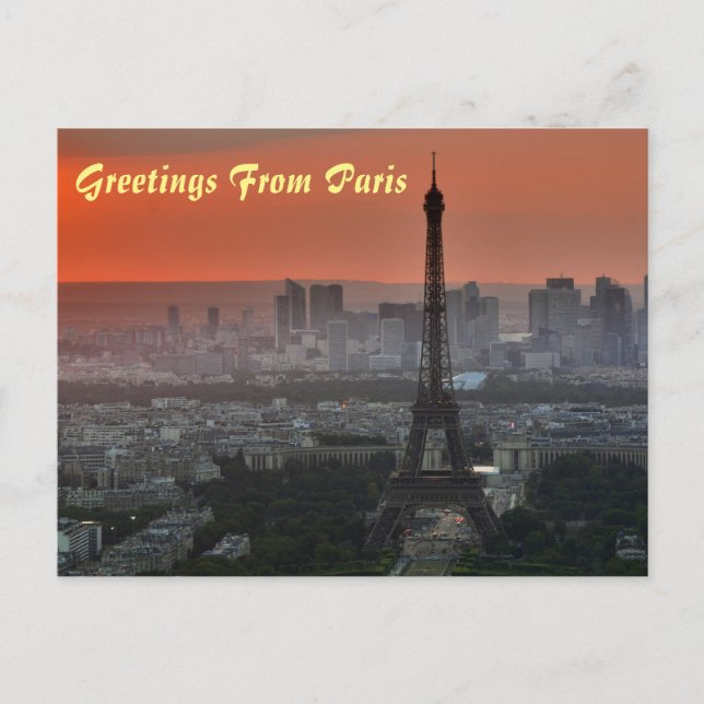 Carte Postale Salutations De Paris Tour Eiffel Art Européen (Devant)