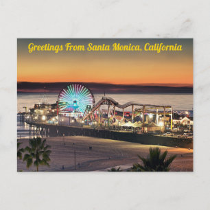 Carte Postale Salutations De Père Noël Monica, California Postca