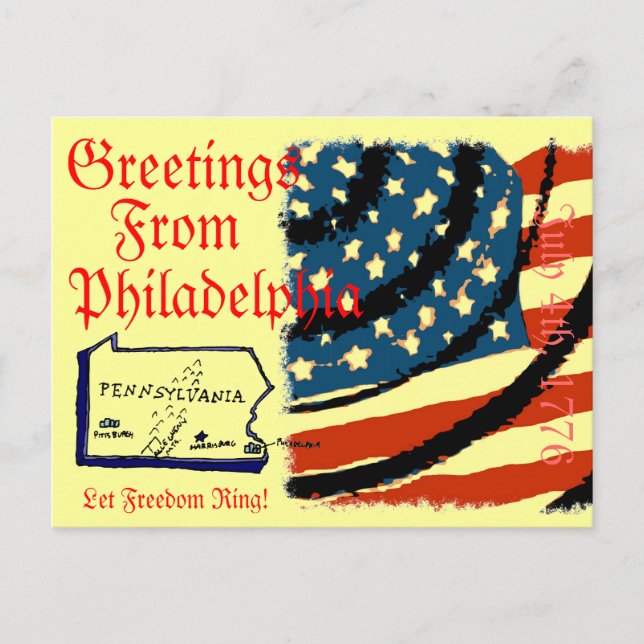 Carte Postale Salutations De Philadelphie (Devant)