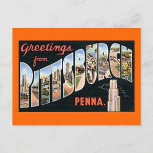 Carte Postale Salutations de Pittsburgh, Pennsylvanie