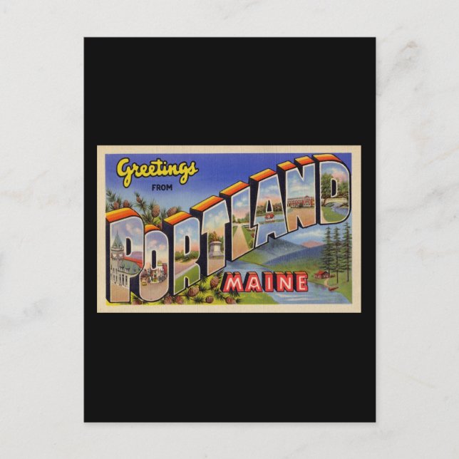 Carte Postale Salutations de Portland Maine (Devant)