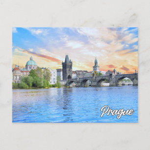 Carte Postale Salutations De Prague, République Tchèque