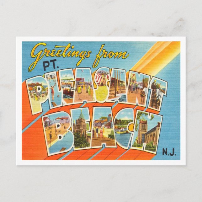 Carte Postale Salutations de Pt. Plage Agréable, New Jersey (Devant)