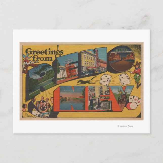 Carte Postale Salutations de Reno, NevadaReno, NV (Devant)