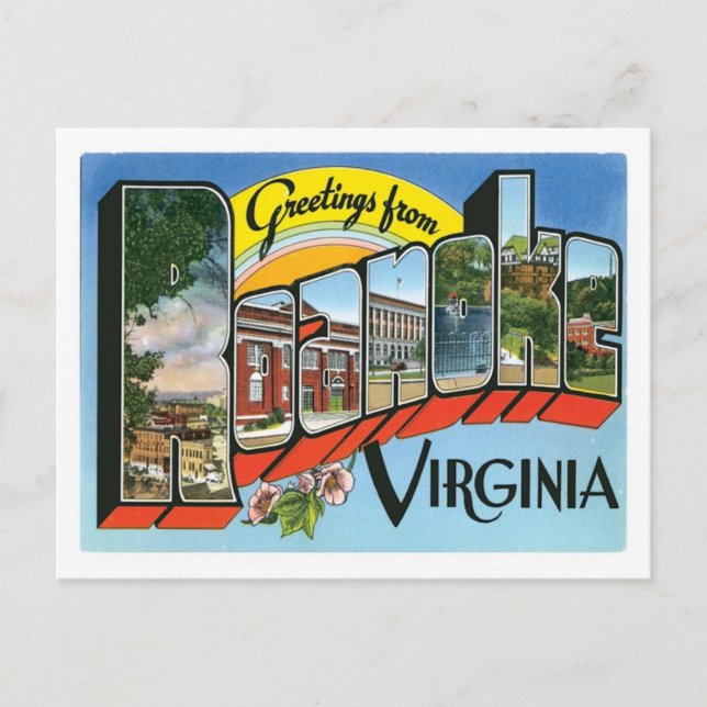 Carte Postale Salutations de Roanoke Virginia US City (Devant)
