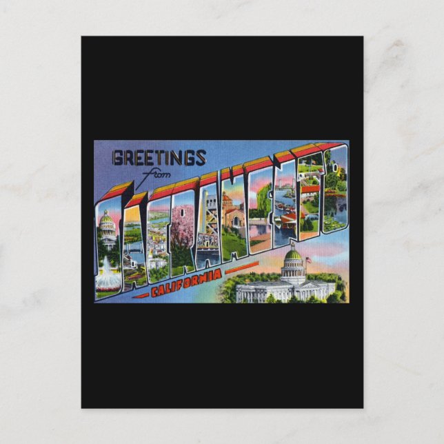 Carte Postale Salutations de Sacramento California (Devant)