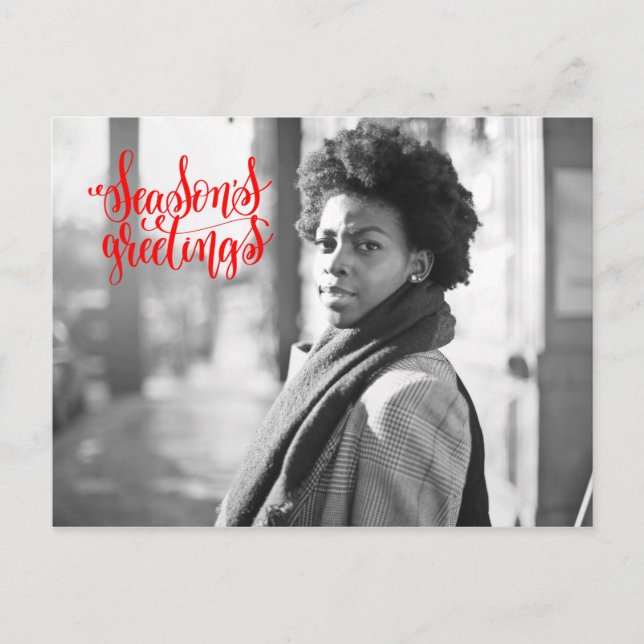 Carte Postale Salutations de saison - typographie - votre photo (Devant)