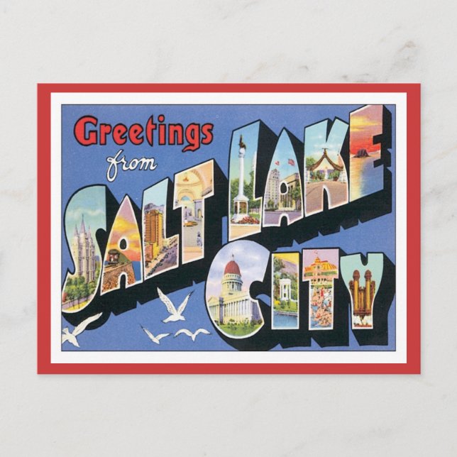 Carte Postale Salutations De Salt Lake City Utah (Devant)